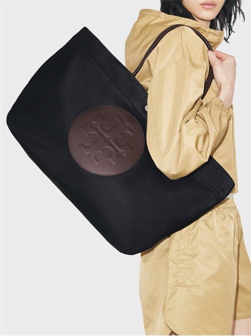 Shopping bag grande Ella Twist in nylon riciclato reversibile TORY BURCH | 181463001